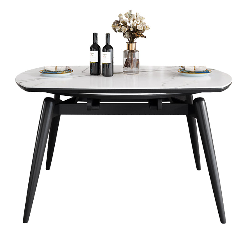 Sintered Stone Top Extendable Round Table for Restaurant Modern Dining Table with 4 Legs
