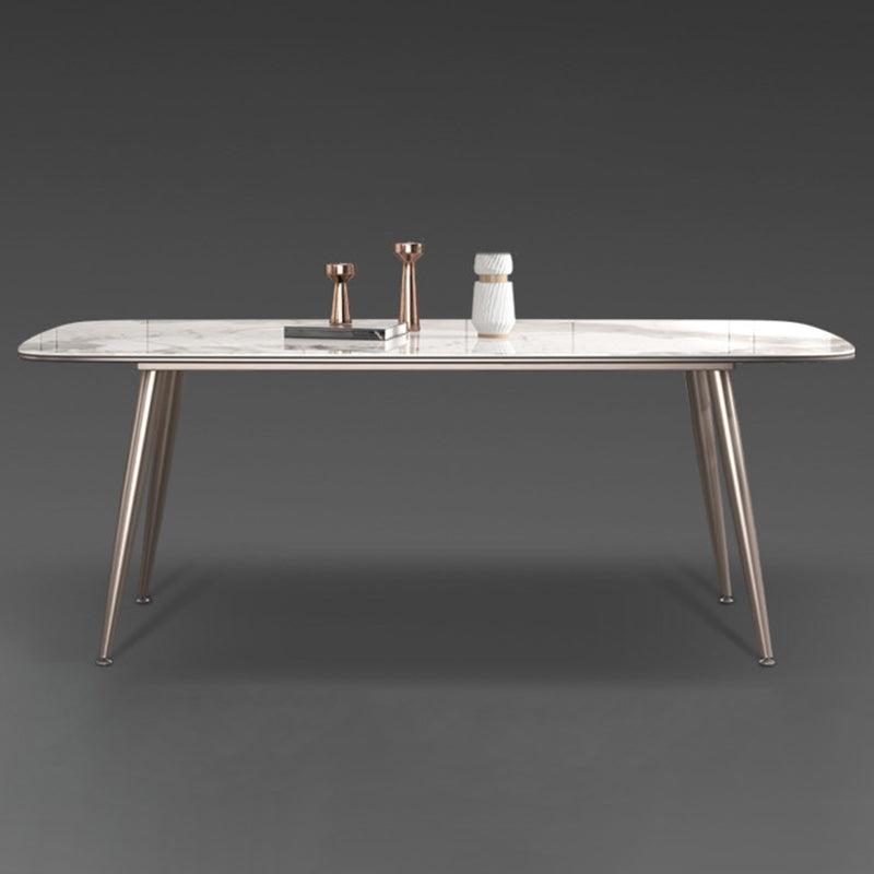 Luxusstil Home Sintered Stone Esstisch 4 Beine Basis Rechtecktisch