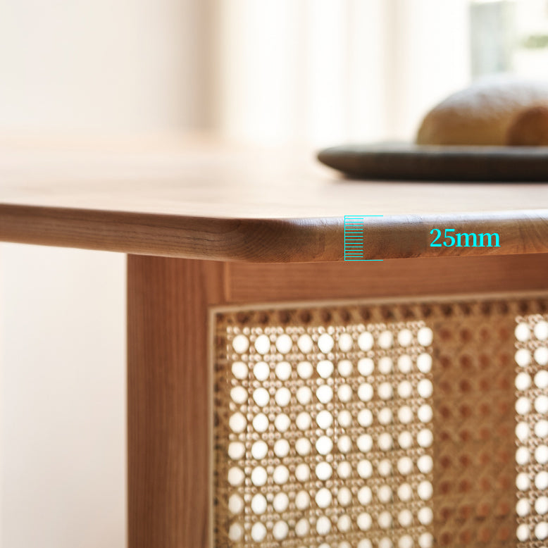 Glam Rectangle Shape Solid Wood Dining Table Khaki Standard Dining Table for Kitchen