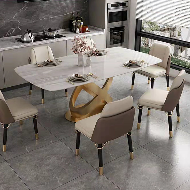 Traditional Luxury Stainless Steel Table Rectangle Dining Table for Home