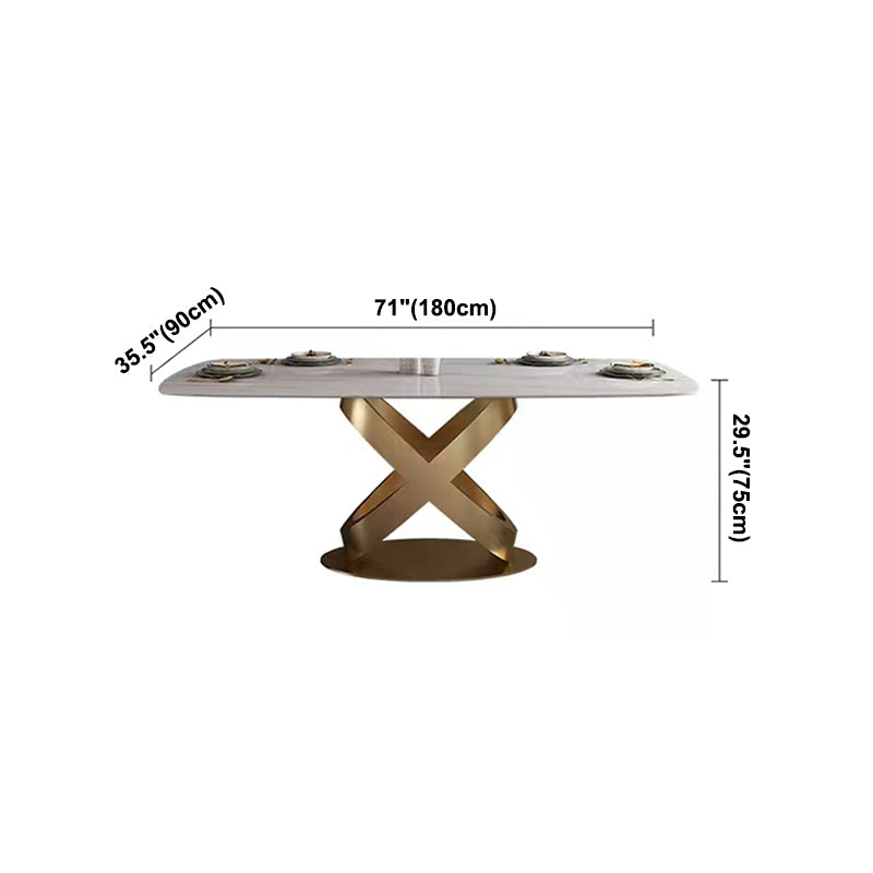 Traditional Luxury Stainless Steel Table Rectangle Dining Table for Home
