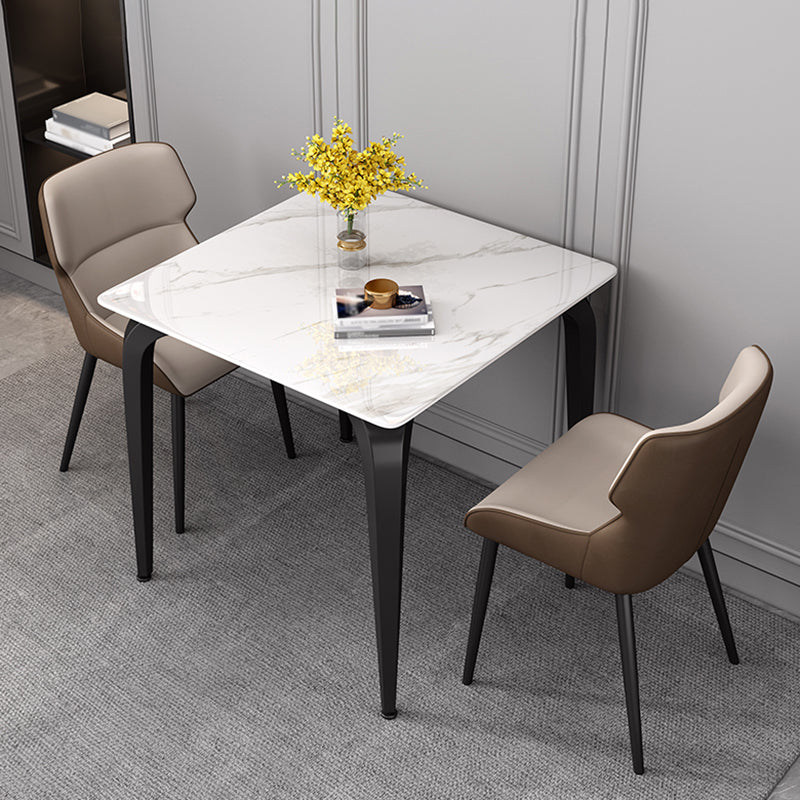 Industrial Square Shape Standard Dining Table Sintered Stone Top Dining Table for Kitchen