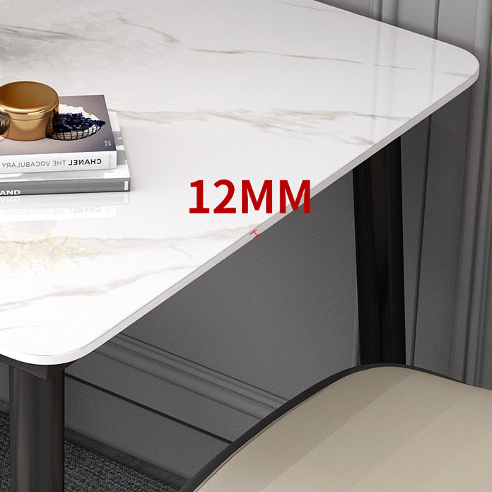 Industrial Square Shape Standard Dining Table Sintered Stone Top Dining Table for Kitchen