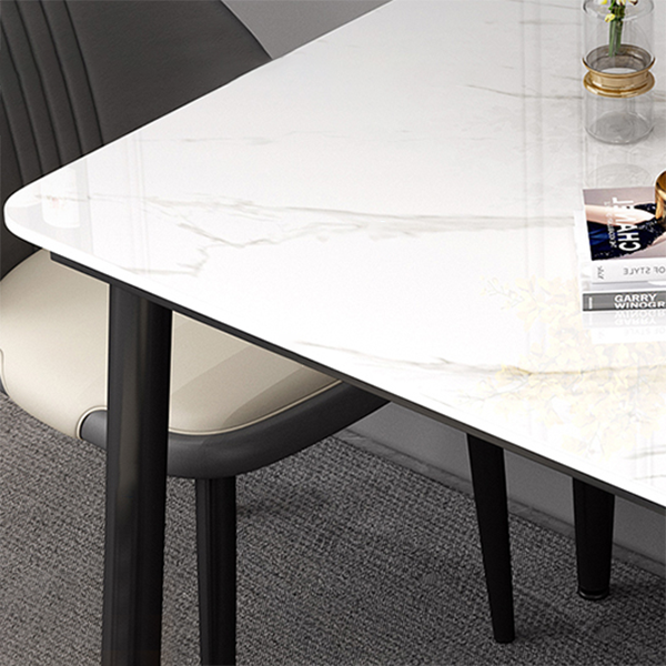 Industrial Square Shape Standard Dining Table Sintered Stone Top Dining Table for Kitchen