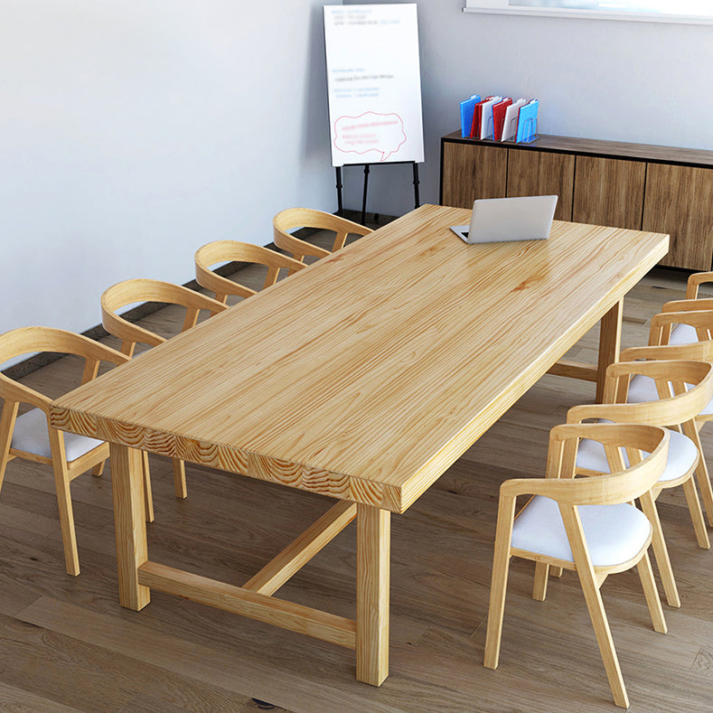 Mesa de madera industrial de madera sólida mesa de madera de madera de madera con caballete