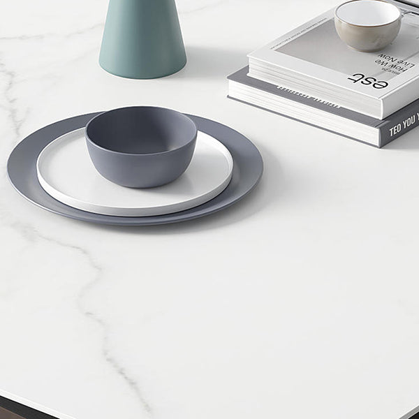 Industrial Square Shape Kitchen Dining Table Sintered Stone Dining Table with 4 Legs Table