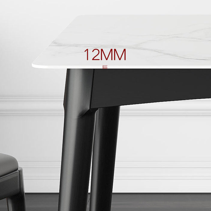 Industrial Square Shape Kitchen Dining Table Sintered Stone Dining Table with 4 Legs Table