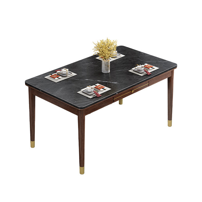 Mesa de comedor de estilo de lujo tradicional Rectángulo 4 Pats Table para uso en el hogar