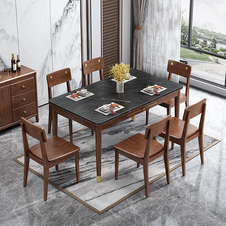 Mesa de comedor de estilo de lujo tradicional Rectángulo 4 Pats Table para uso en el hogar