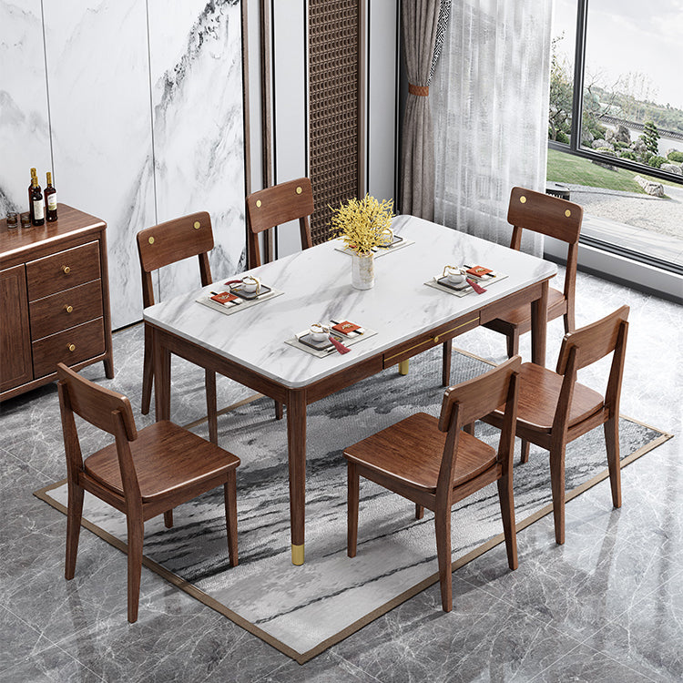 Mesa de comedor de estilo de lujo tradicional Rectángulo 4 Pats Table para uso en el hogar