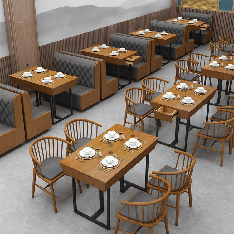 Industrial Style Dining Site Table Solid Wood Dining Room Furniture for Home