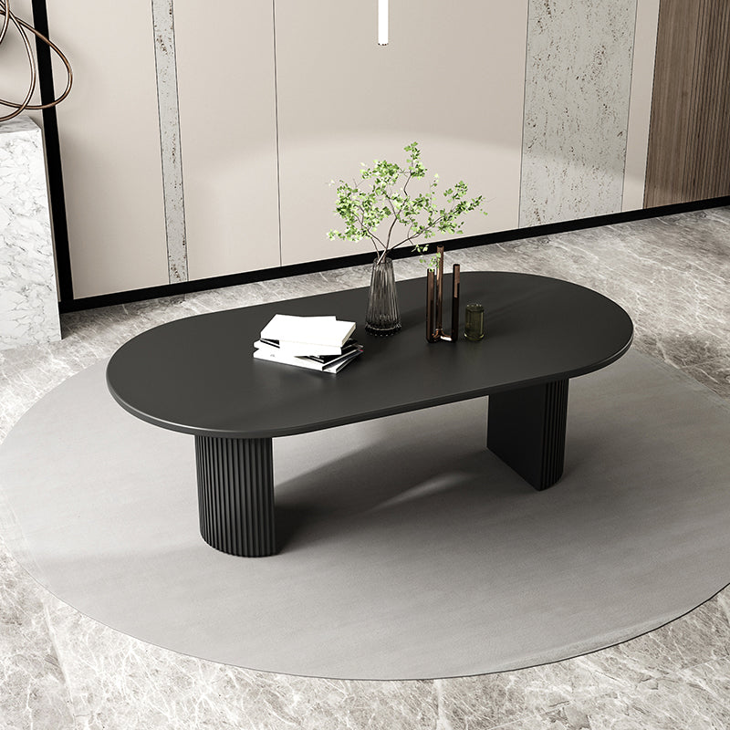 Simple Black Solid Wood Dining Table Rectangle Shape Standard Dining Table for Kitchen