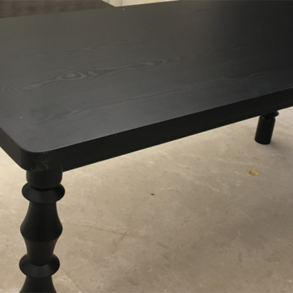 Rectangle Solid Wood Two-Color Dining Table Simplicity 4 Legs Table for Dining Room