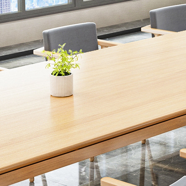 Rectangle Wood Color Dining Table Solid Wood Table Minimalist with 4 Legs