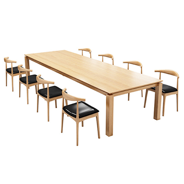 Rectangle Wood Color Dining Table Solid Wood Table Minimalist with 4 Legs