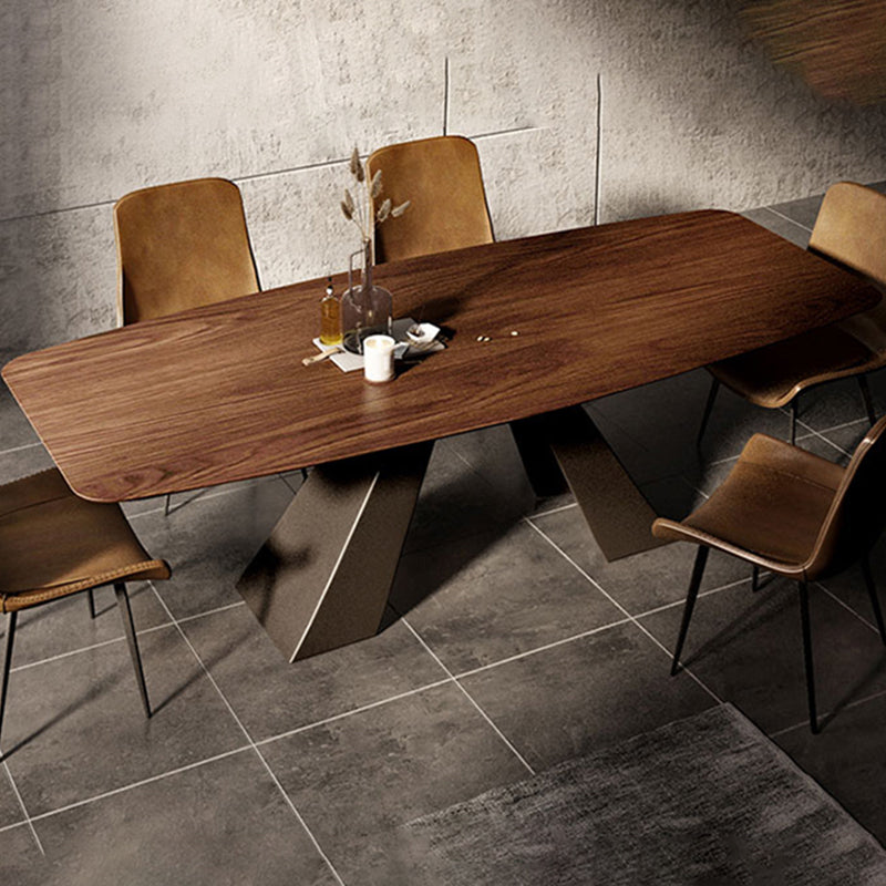 Metal Industrial Rectangle Table Solid Wood Top Table for Kitchen and Dining Room