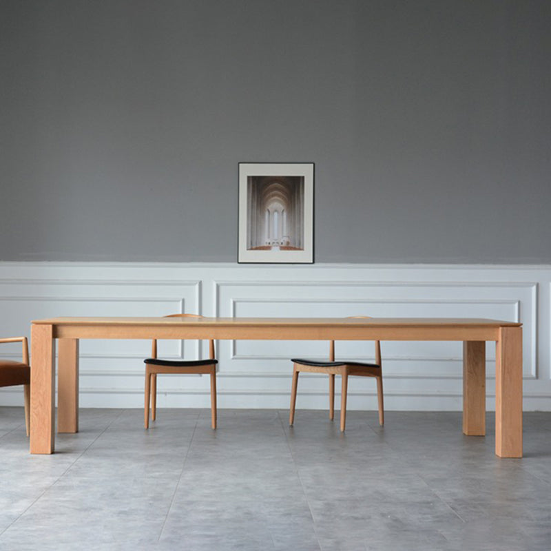 Mesa rectangular contemporánea de madera maciza mesa de comedor de madera con 4 patas