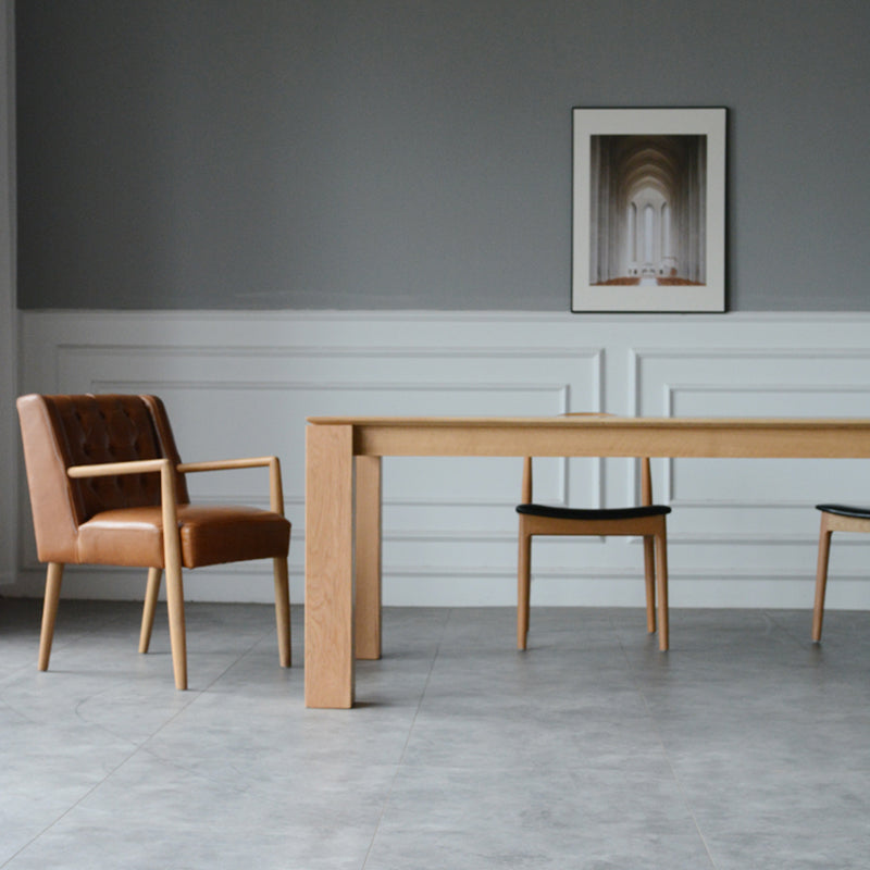 Mesa rectangular contemporánea de madera maciza mesa de comedor de madera con 4 patas