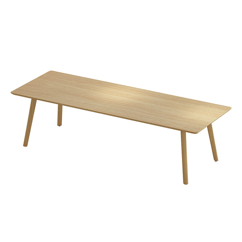 Mesa de comedor rectangular contemporánea de madera maciza mesa de madera con 4 patas