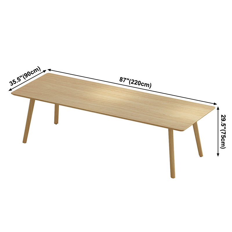 Mesa de comedor rectangular contemporánea de madera maciza mesa de madera con 4 patas