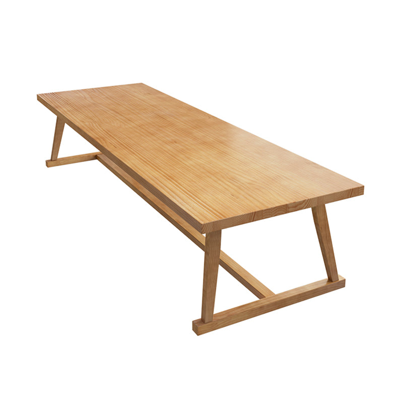 Solid Wood Industrial Rectangle Table Wood Top Indoor Table with Trestle
