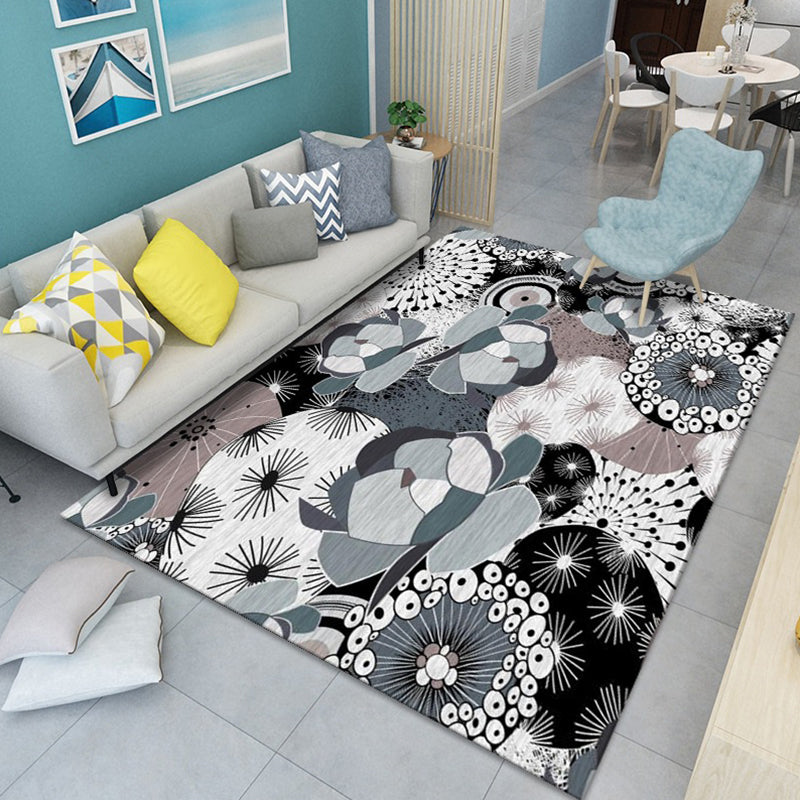 Modern bloempatroon Tapijten Polyester binnen Tapijt Non-slip achtergrondgebied Tapijt voor woonkamer