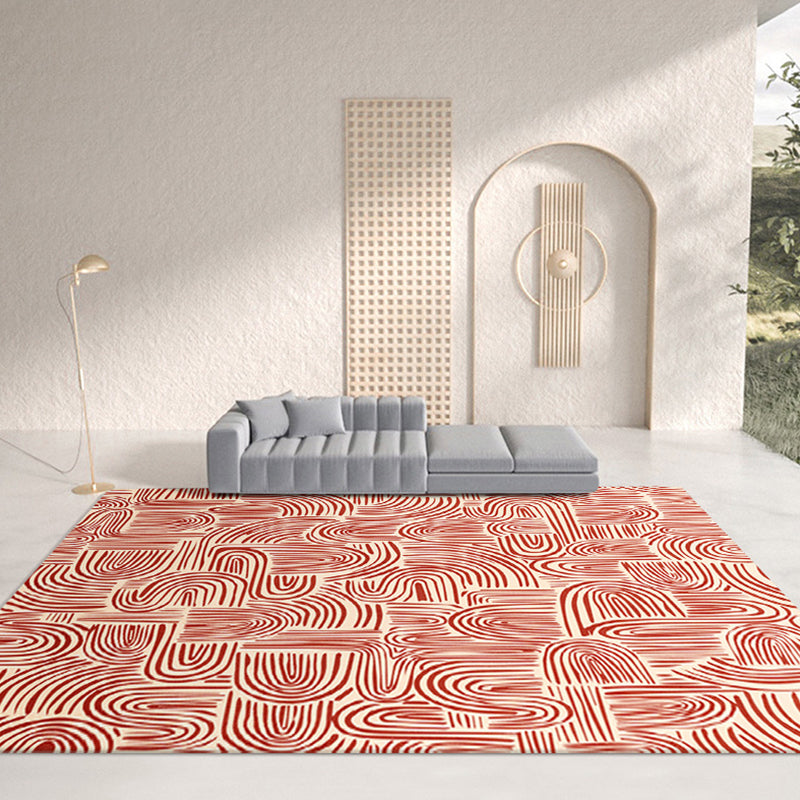 Multicolor Area Rug Retro Tribal Symbols Carpet Polyester Home Decor Rug with Anti-Slip Backing