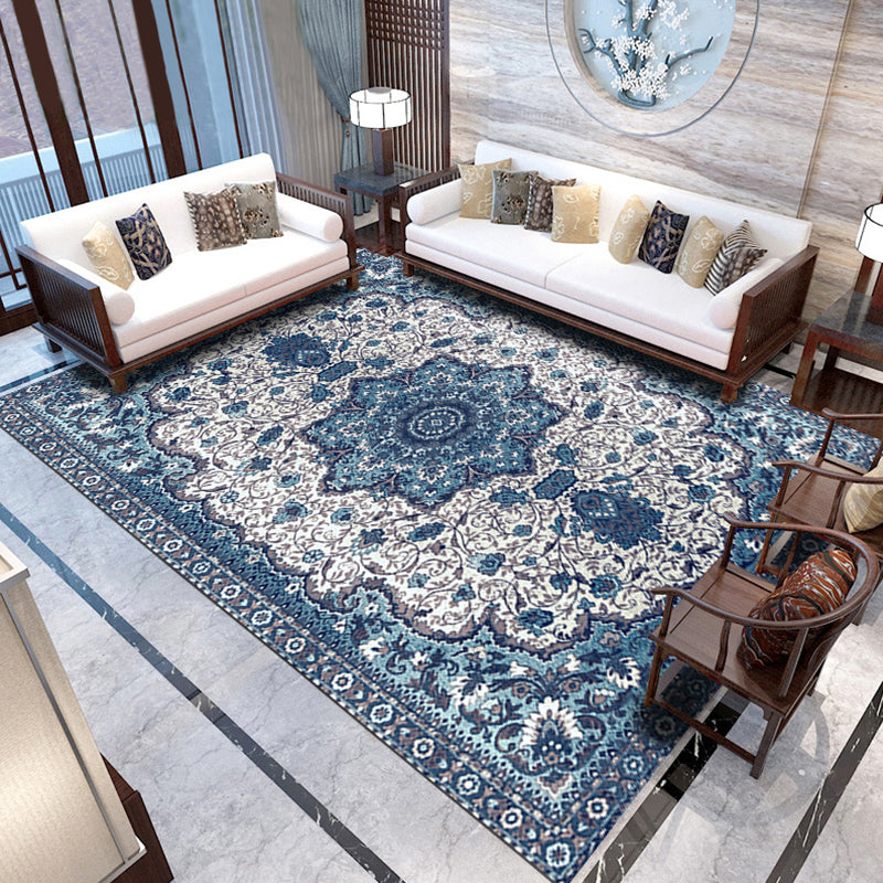 Traditioneel gebied Rug medaillonpatroon binnen tapijt wasbaar wasbaar polyester tapijt met niet-slip rug