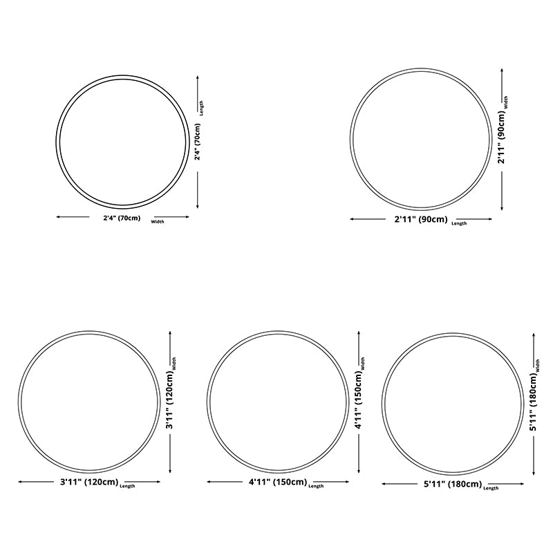 Round Tribal Print Carpet Cotton Persian Indoor Rug Non-Slip Backing Area Rug for Living Room