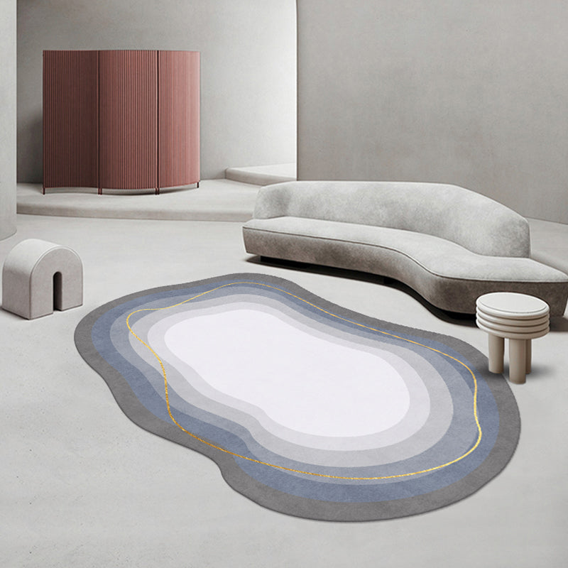 Stylish Novelty Shape Rug Modern Polyester Rug Washable Carpet with Non-Slip Backing