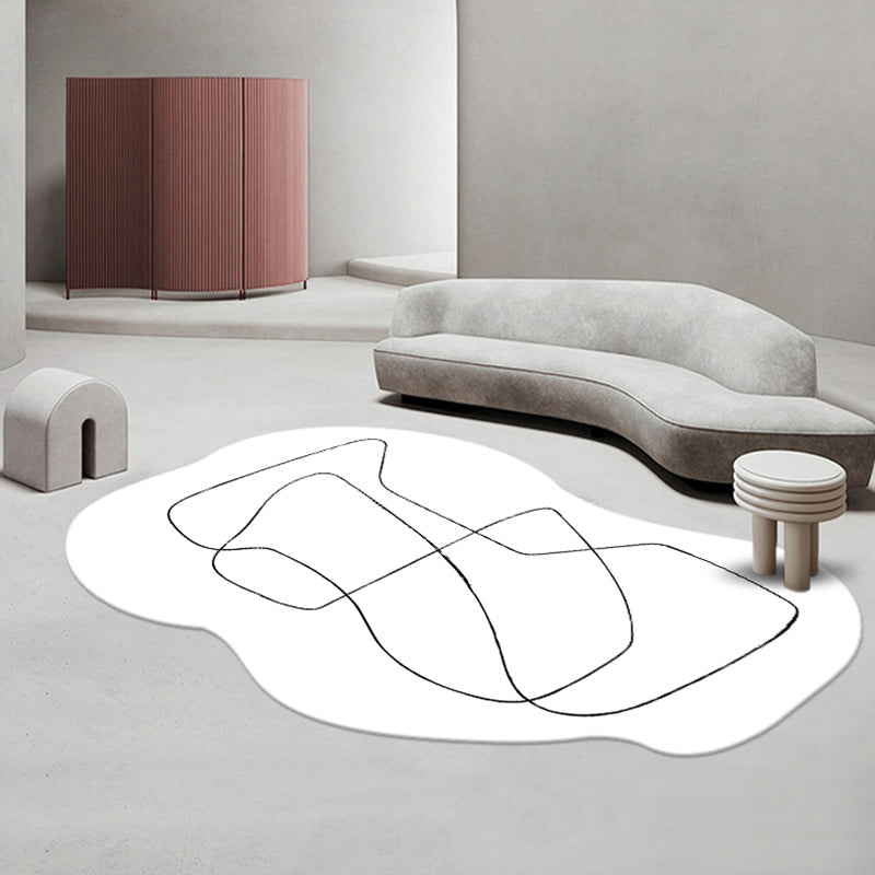Stylish Novelty Shape Rug Modern Polyester Rug Washable Carpet with Non-Slip Backing