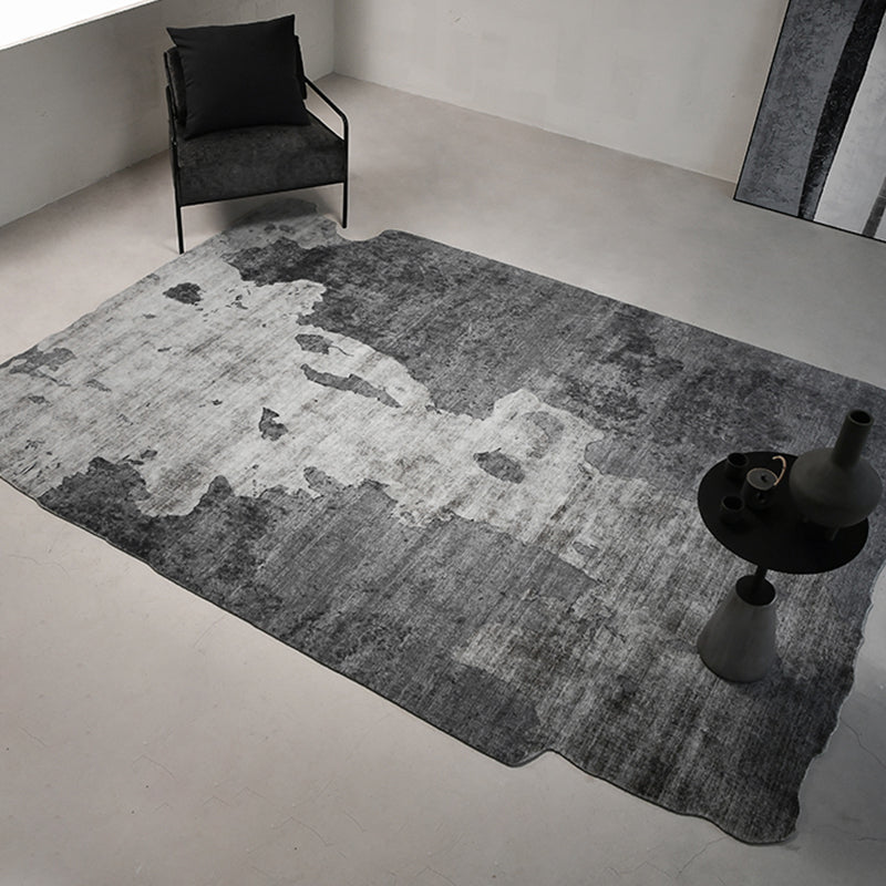 Trendy Washable Rug Modern Gray Polyester Rug Novelty Shape Carpet for Home Decor