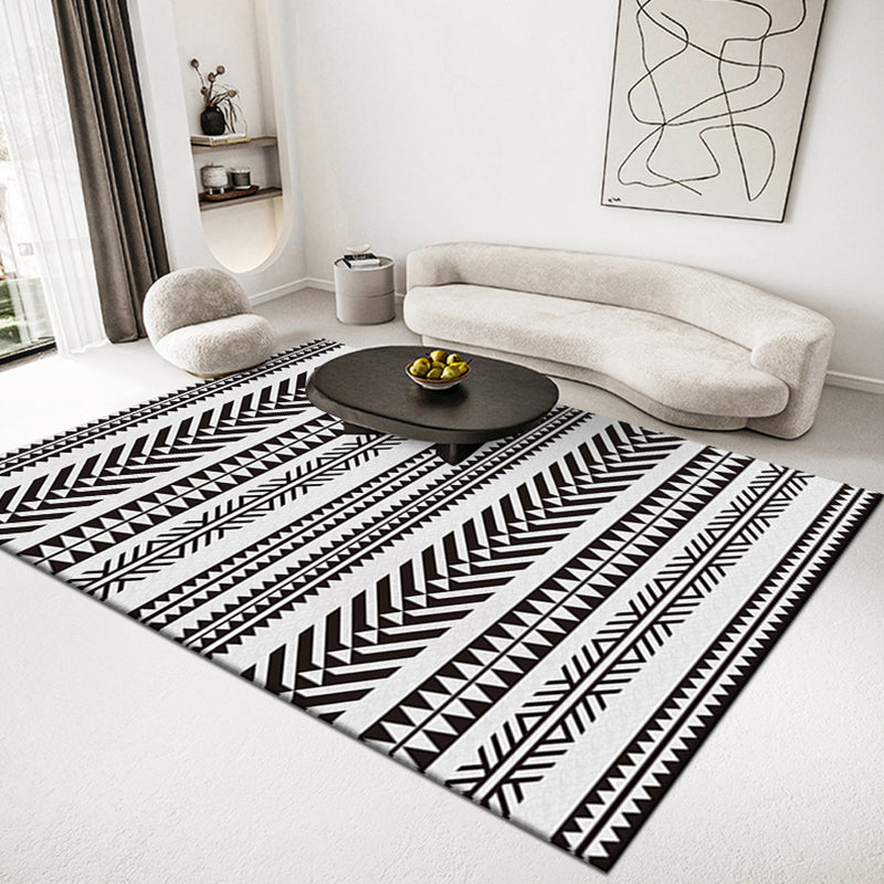 Persian Tribal Pattern Rug Polyester Carpet Non-Slip Backing Area Rug for Home Decoration