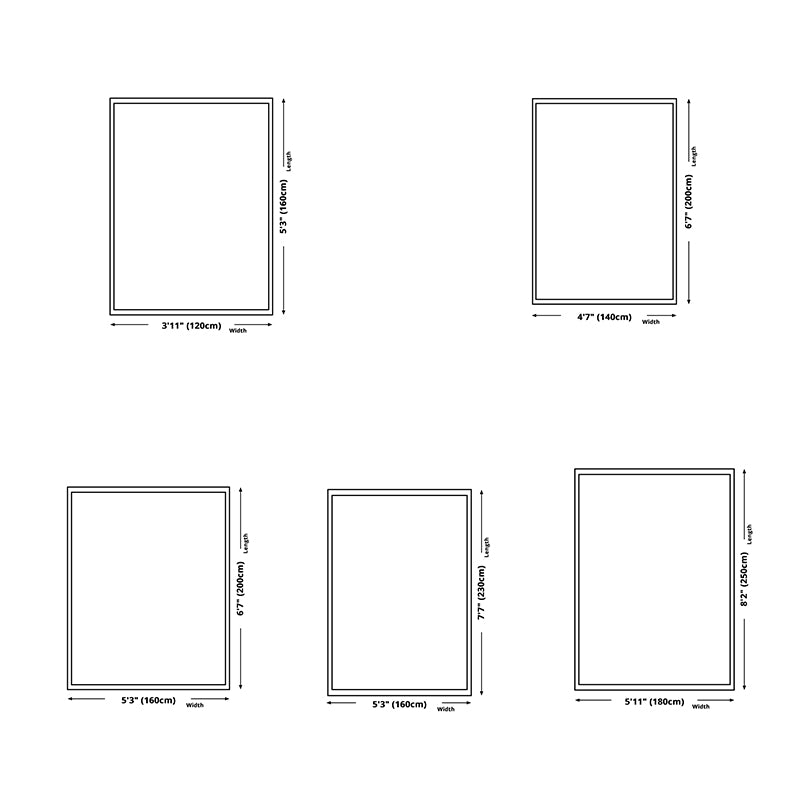 Persian Southwestern Pattern Rug Polyester Carpet Non-Slip Backing Area Rug for Home Decoration