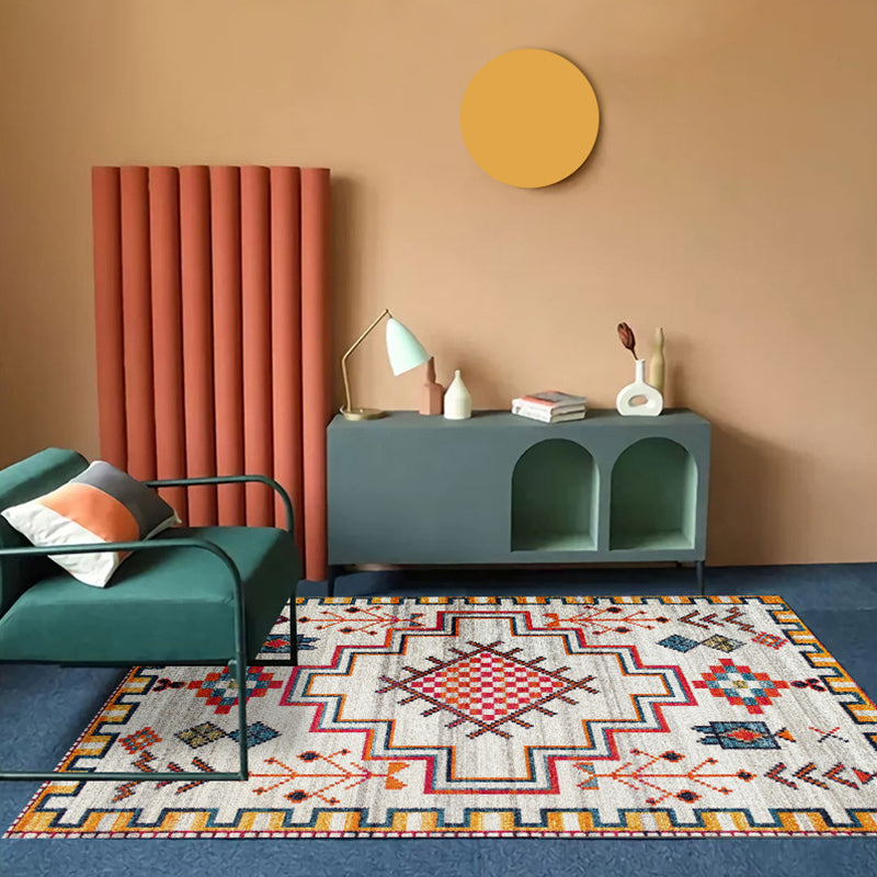 Retro Southwestern Pattern Rug Polyester Carpet Non-Slip Backing Area Rug for Home Decoration
