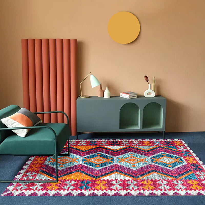 Retro Southwestern Pattern Rug Polyester Carpet Non-Slip Backing Area Rug for Home Decoration