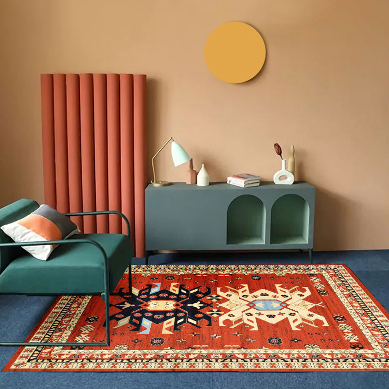 Retro Southwestern Pattern Rug Polyester Carpet Non-Slip Backing Area Rug for Home Decoration