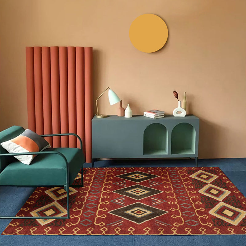 Retro Southwestern Pattern Rug Polyester Carpet Non-Slip Backing Area Rug for Home Decoration