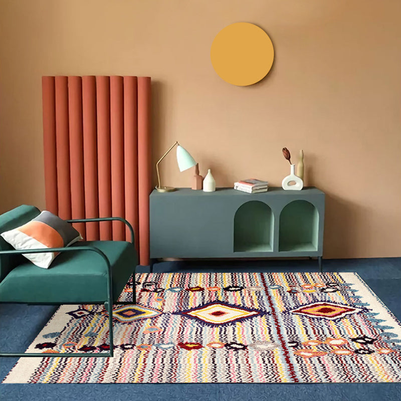 Retro Southwestern Pattern Rug Polyester Carpet Non-Slip Backing Area Rug for Home Decoration