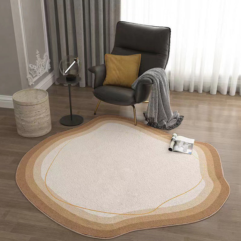Funky Novelty Shape Rug Trendy Contrast Panel Polyester Rug Anti-Slip Carpet for Home Decor