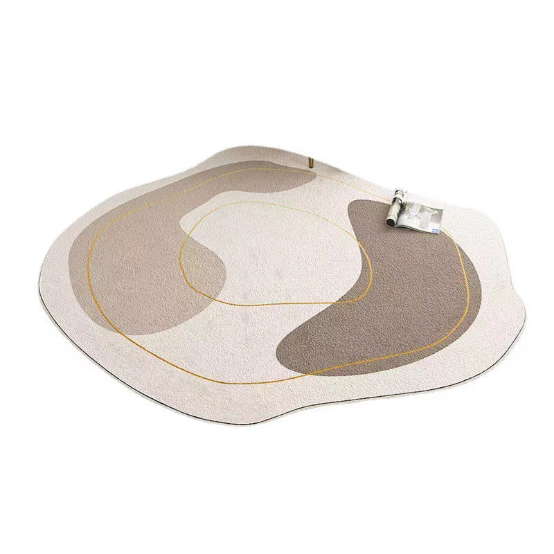 Funky Novelty Shape Rug Trendy Contrast Panel Polyester Rug Anti-Slip Carpet for Home Decor