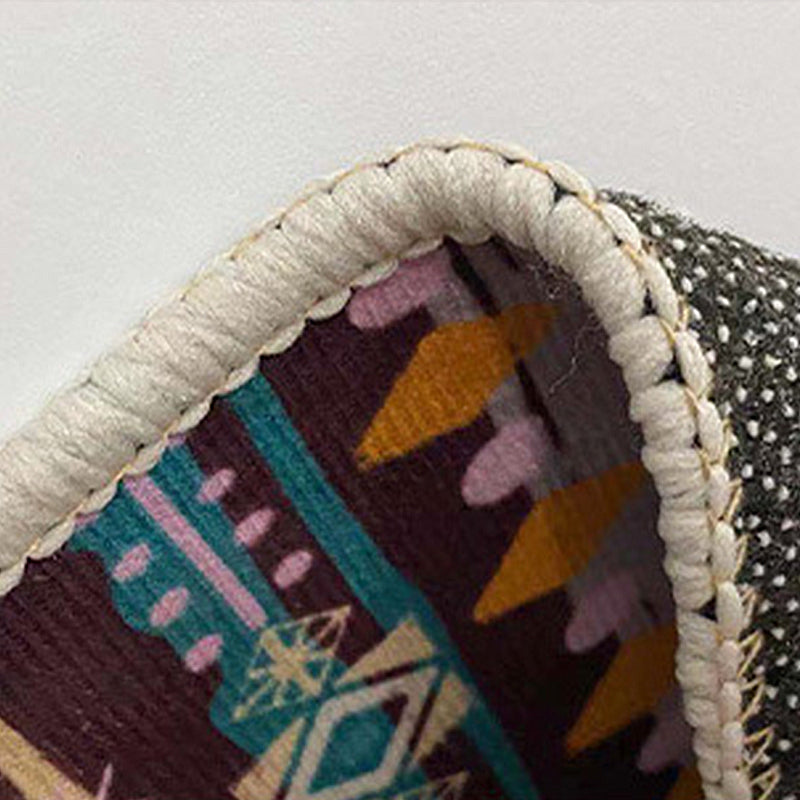 Bohemian Tribal Printed Rug Polyester Area Carpet Non-Slip Backing Indoor Rug for Living Room