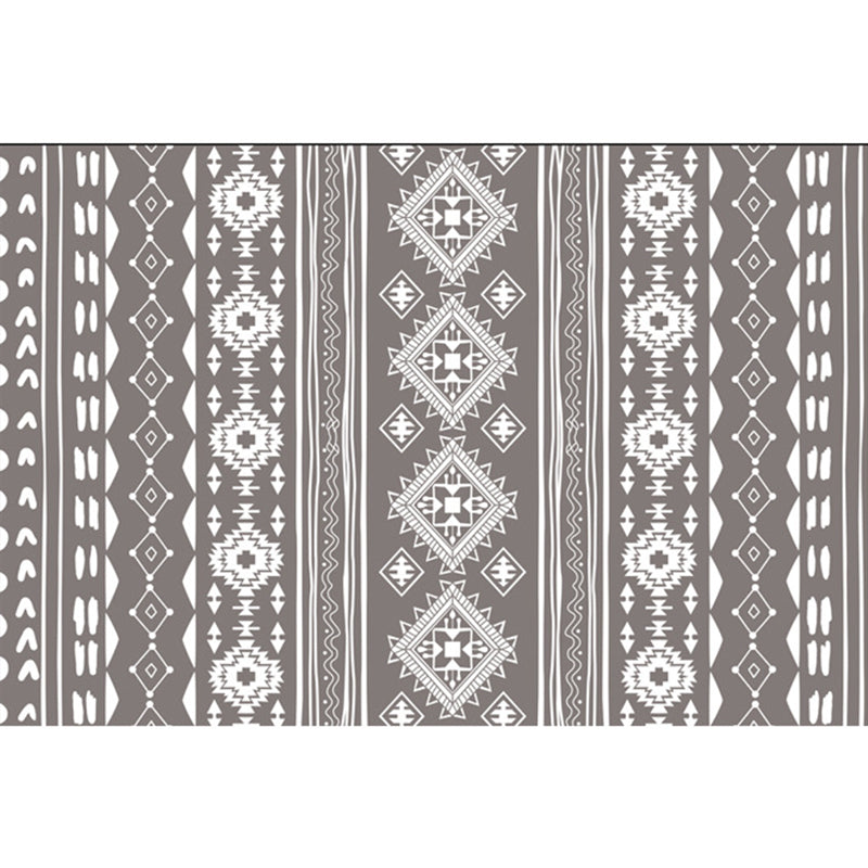 Bohemian Banded Print Rug Polyester Area Carpet Non-Slip Backing Indoor Carpet for Living Room