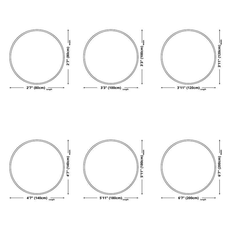 Modern Round Area Rug Contrast Panel Carpet Polyester Living Room Area Rug with Non-Slip Backing