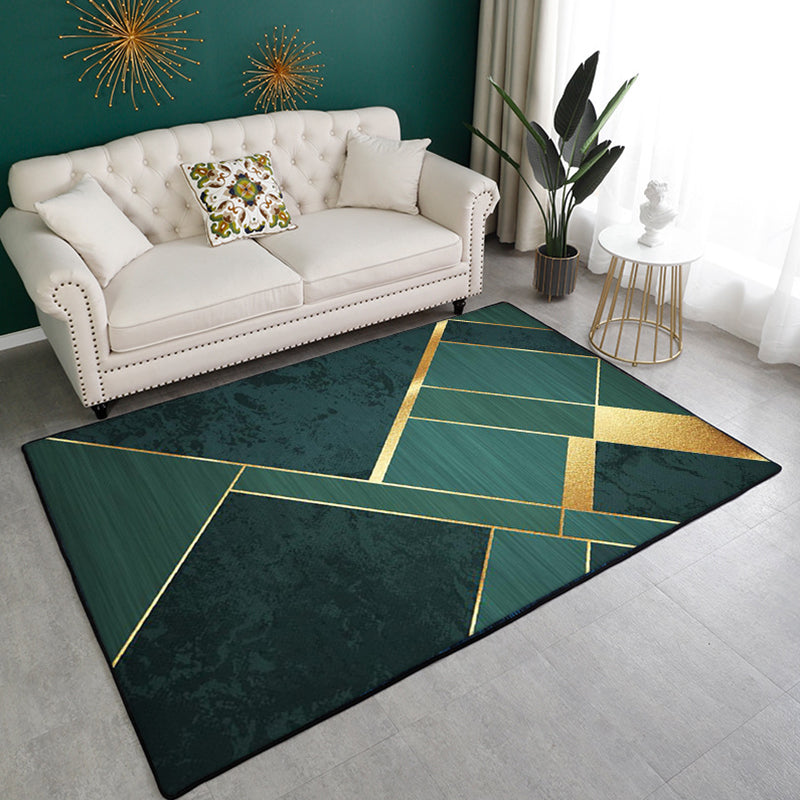 Zwart eenvoudig tapijt polyester abstract patroon tapijt wasbaar tapijt voor woonkamer