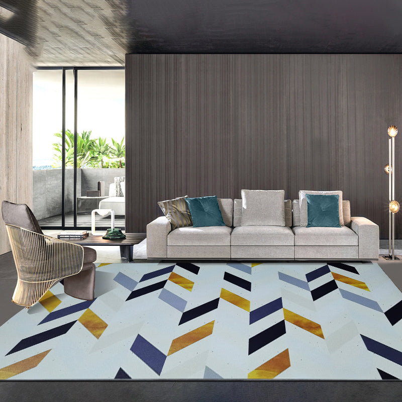 Navy Abstract Pattern Carpet PVC Modern Carpet Washable Carpet for Home Decor