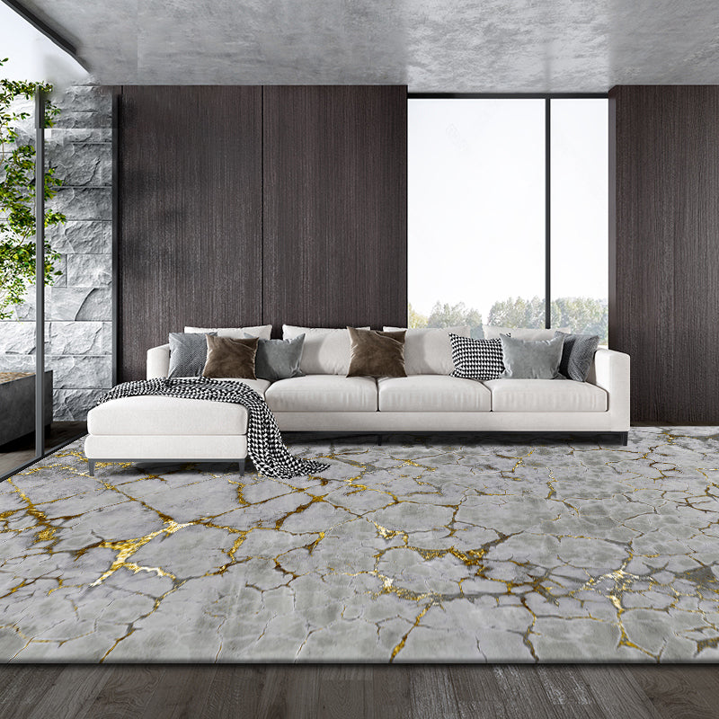 Grijs modern tapijtblending abstract grafisch vloerkleed wasbaar binnenvleed voor huisdecoratie