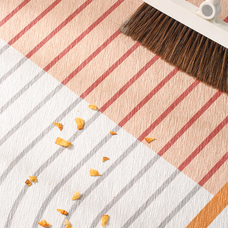 White Stripe Carpet Polyester Modern Carpet Washable Carpet for Living Room