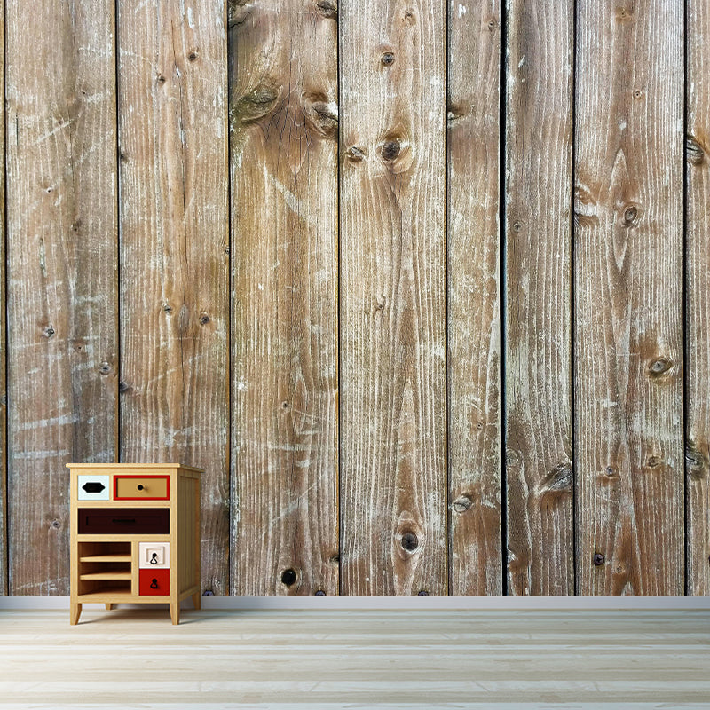 Wood Texture Wall Mural Industrial Style Home Decor Mildew Resistant Wall Art