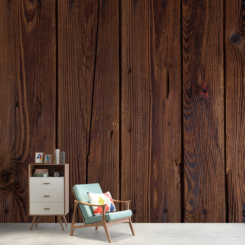 Wood Texture Wall Mural Industrial Style Home Decor Mildew Resistant Wall Art